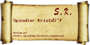 Spindler Kristóf névjegykártya