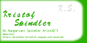 kristof spindler business card